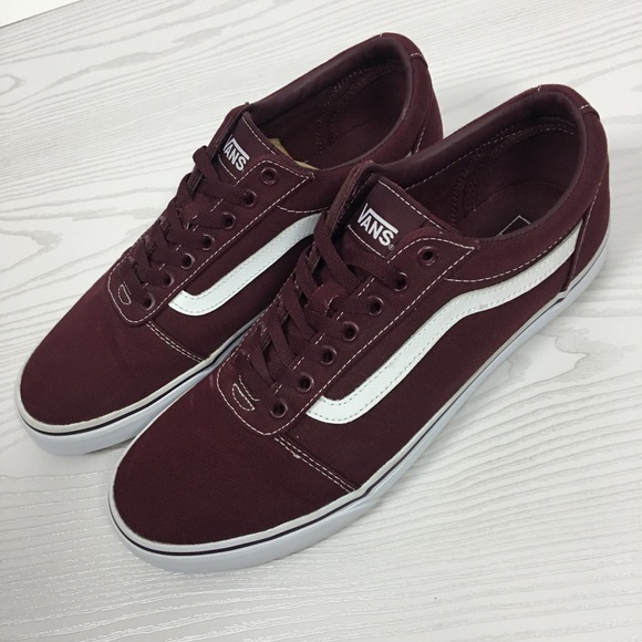 burgundy vans old skool mens